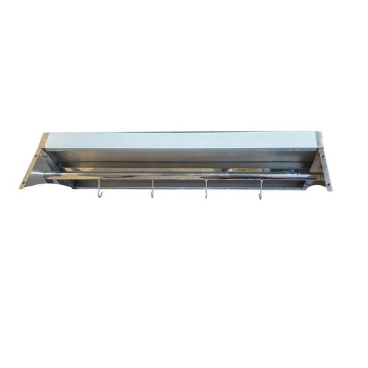 KAMIL Stainless Steel Wall Shelf With Hooks 60Cm