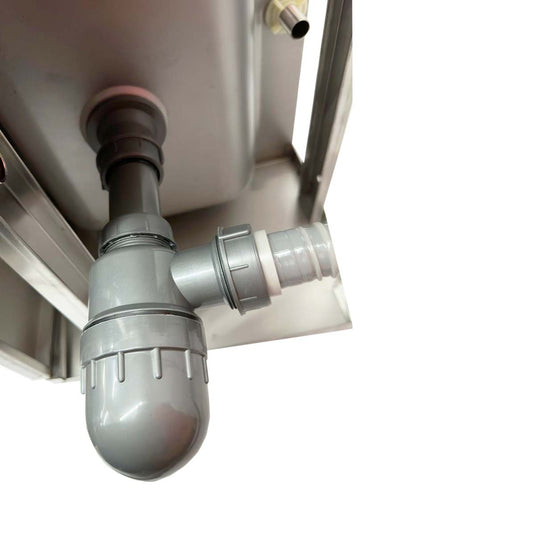 Commercial Stainless Steel Plain Knee Press Hand Wash Sink With Back Upstand & Tap Width 33 Cm